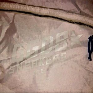 GOLDEN GOOSE SNEAKER DUST BAG WHITE SIZE LARGE WITH ZIPPER POUCH